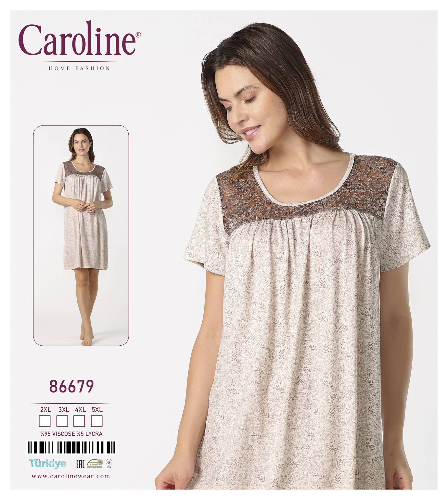 Caroline 86679 ночная рубашка 3XL