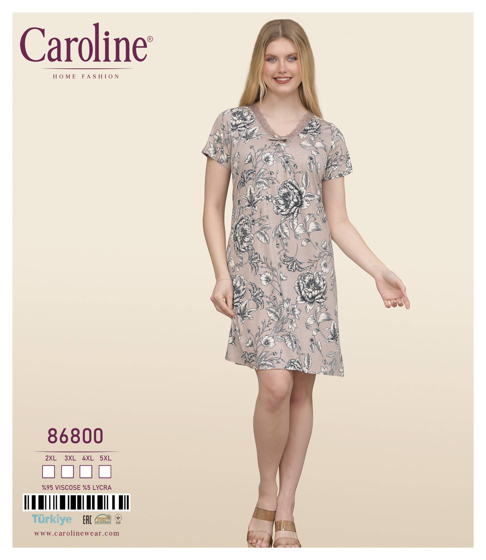 Caroline 86800 ночная рубашка 4XL, 5XL