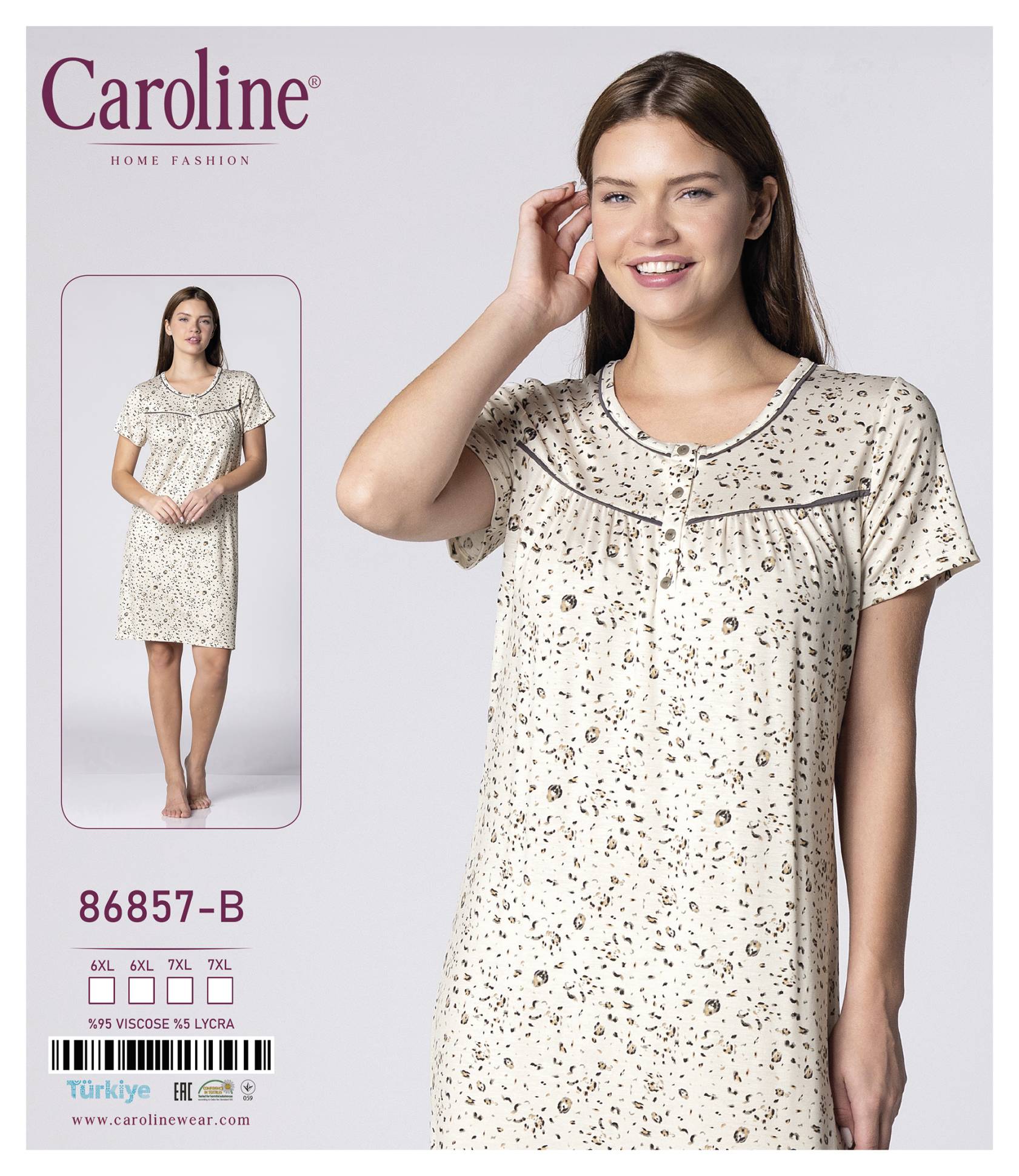 Caroline 86857-B ночная рубашка 6XL, 7XL