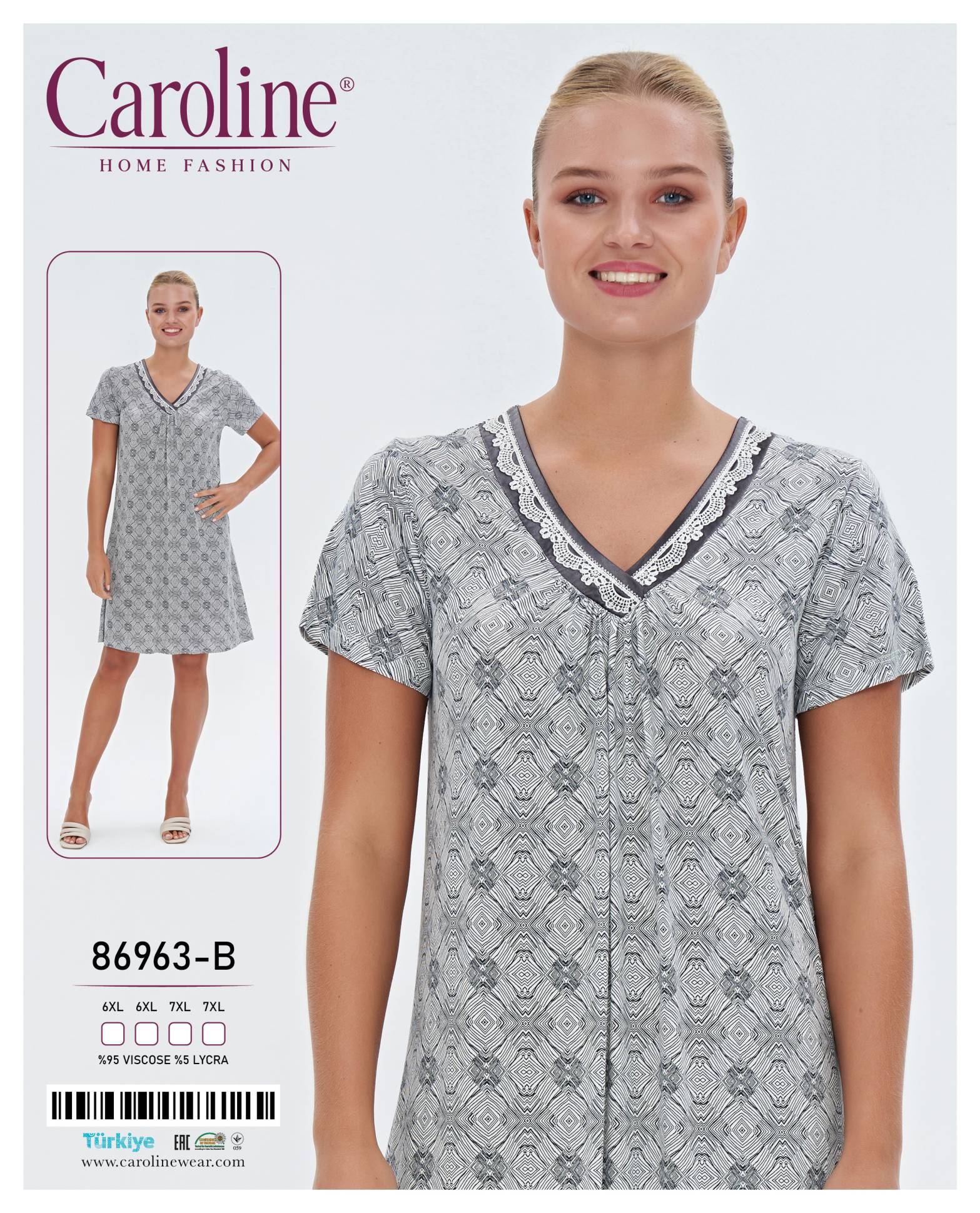Caroline 86963-B ночная рубашка 6XL, 7XL
