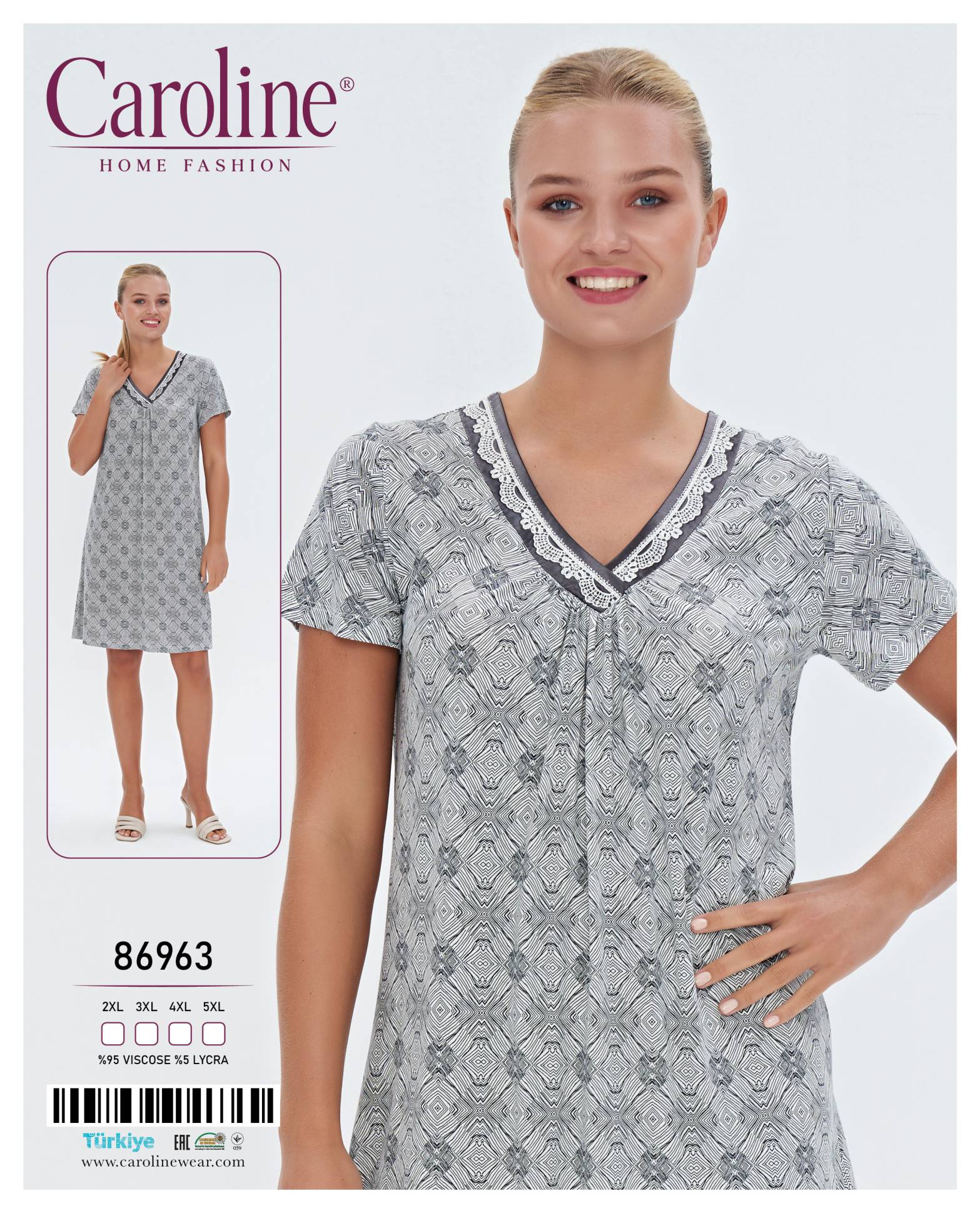 Caroline 86963 ночная рубашка 3XL, 4XL, 5XL