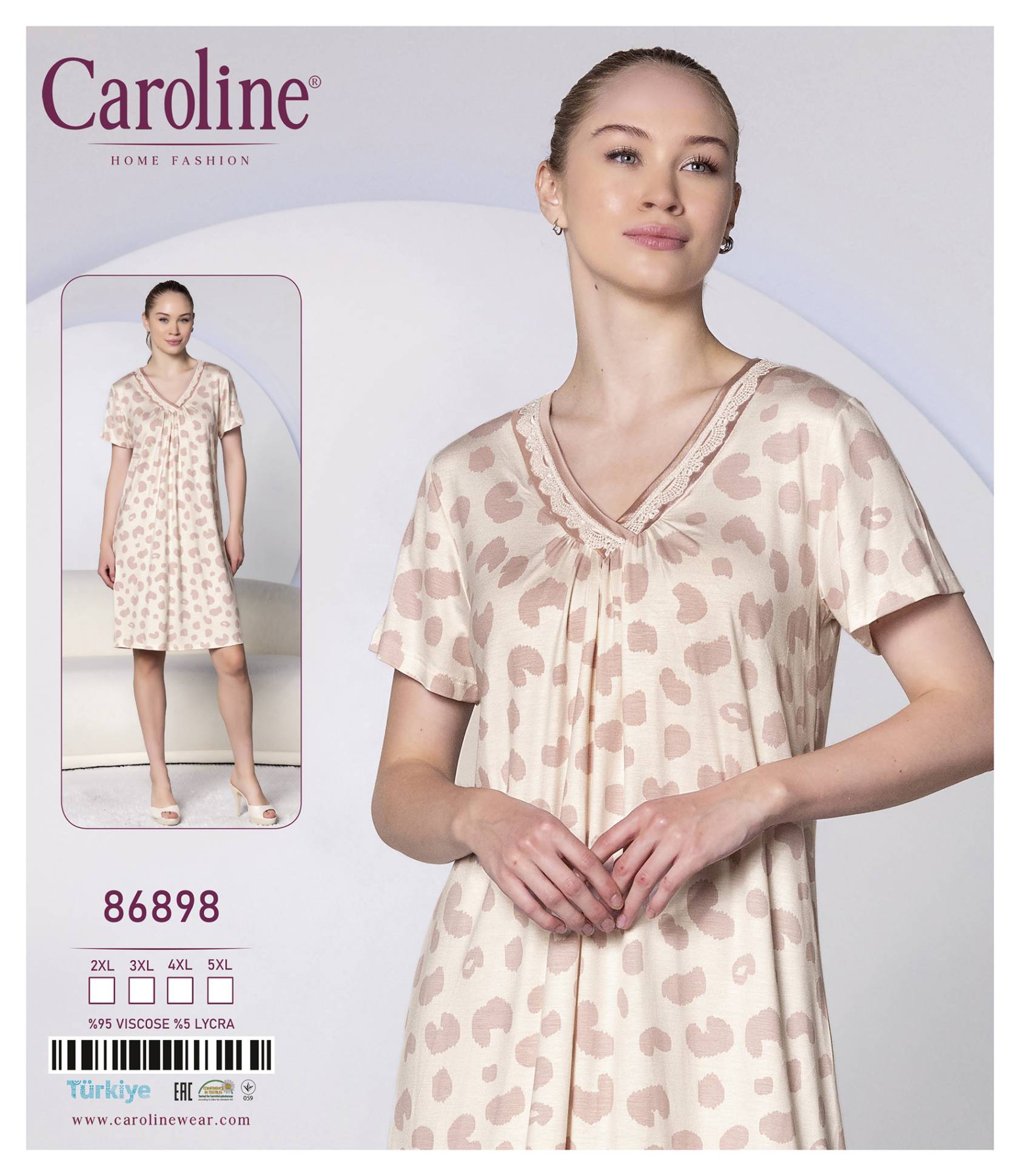 Caroline 86898 ночная рубашка 4XL, 5XL