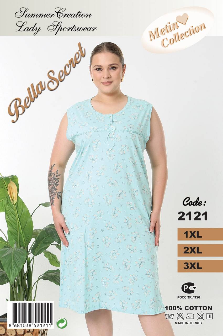 Metin 2121 ночная рубашка 1XL, 2XL, 3XL