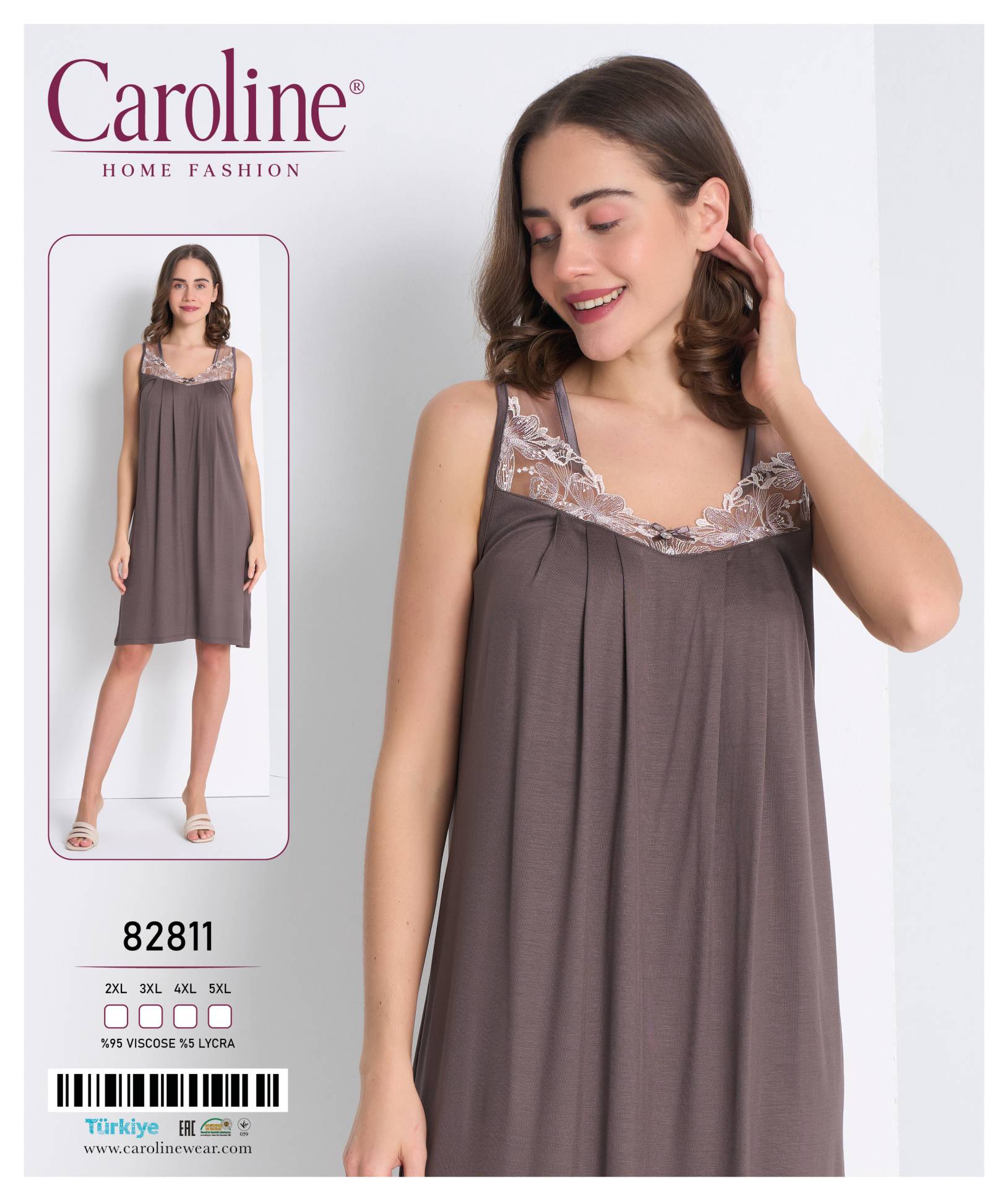 Caroline 82811 ночная рубашка 2XL, 3XL, 4XL, 5XL