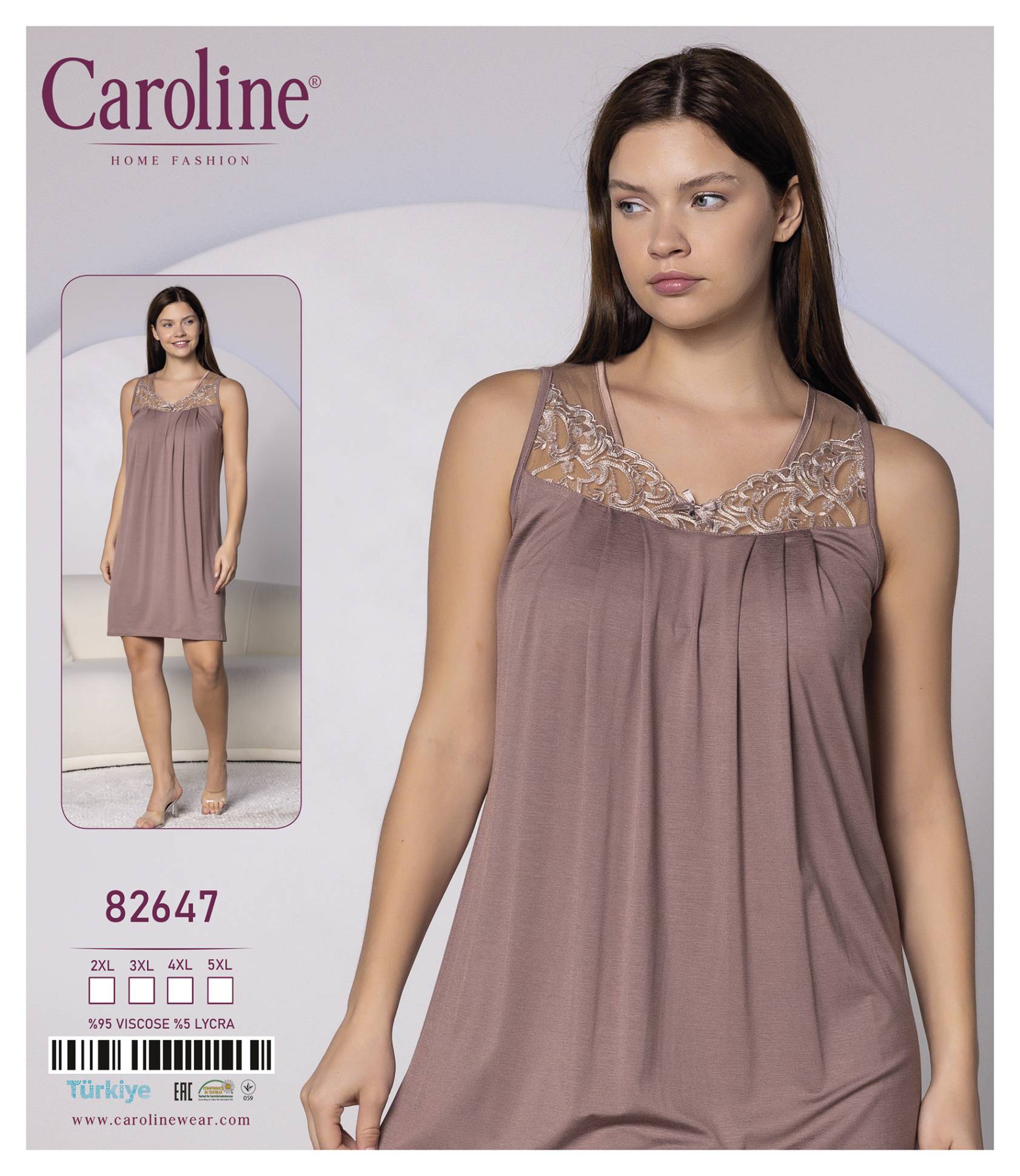 Caroline 82647 ночная рубашка 2XL, 3XL, 4XL, 5XL