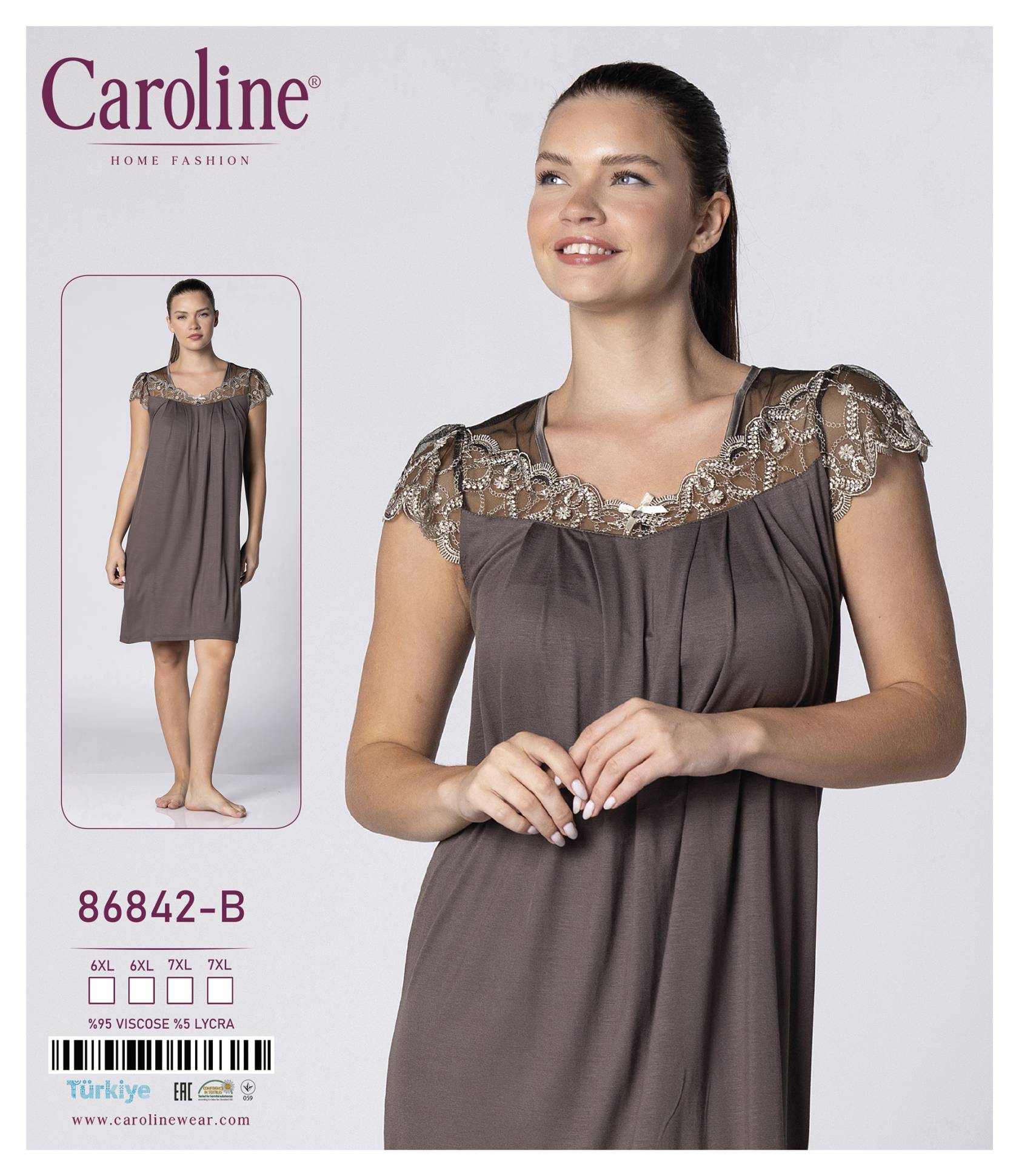 Caroline 86842-B ночная рубашка 6XL, 7XL