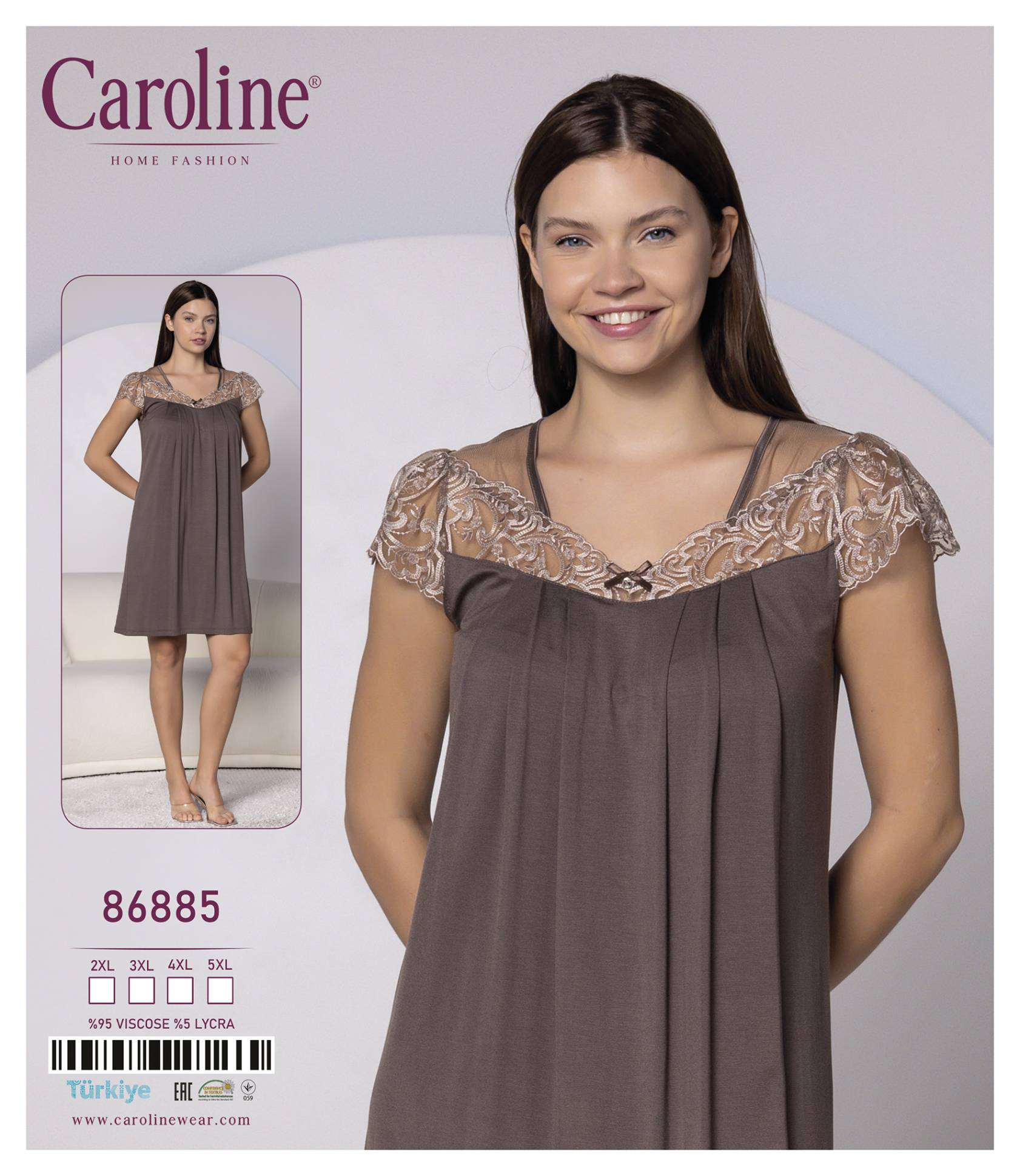 Caroline 86885 ночная рубашка 2XL, 4XL, 5XL