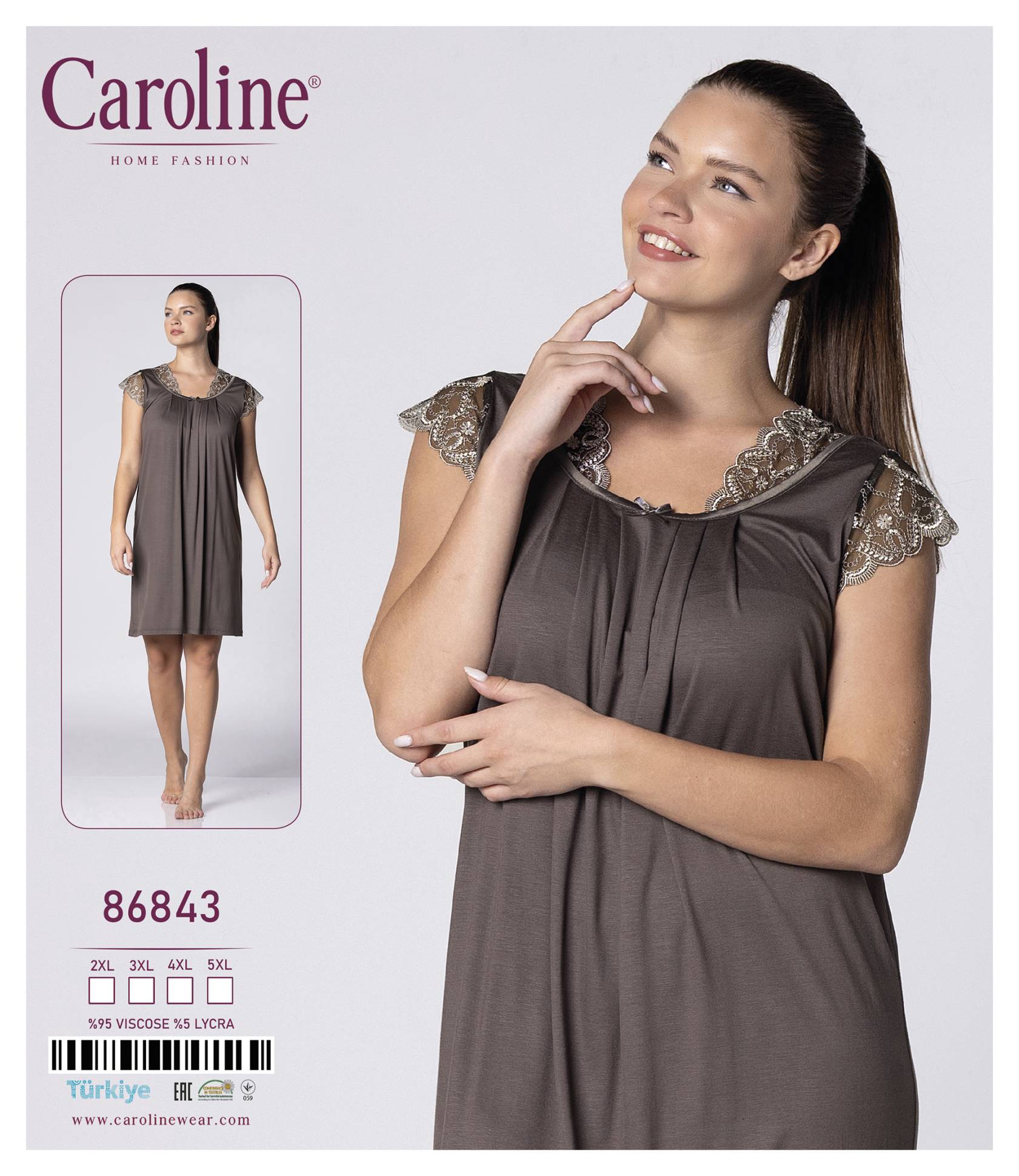 Caroline 86843 ночная рубашка 2XL, 3XL, 4XL, 5XL