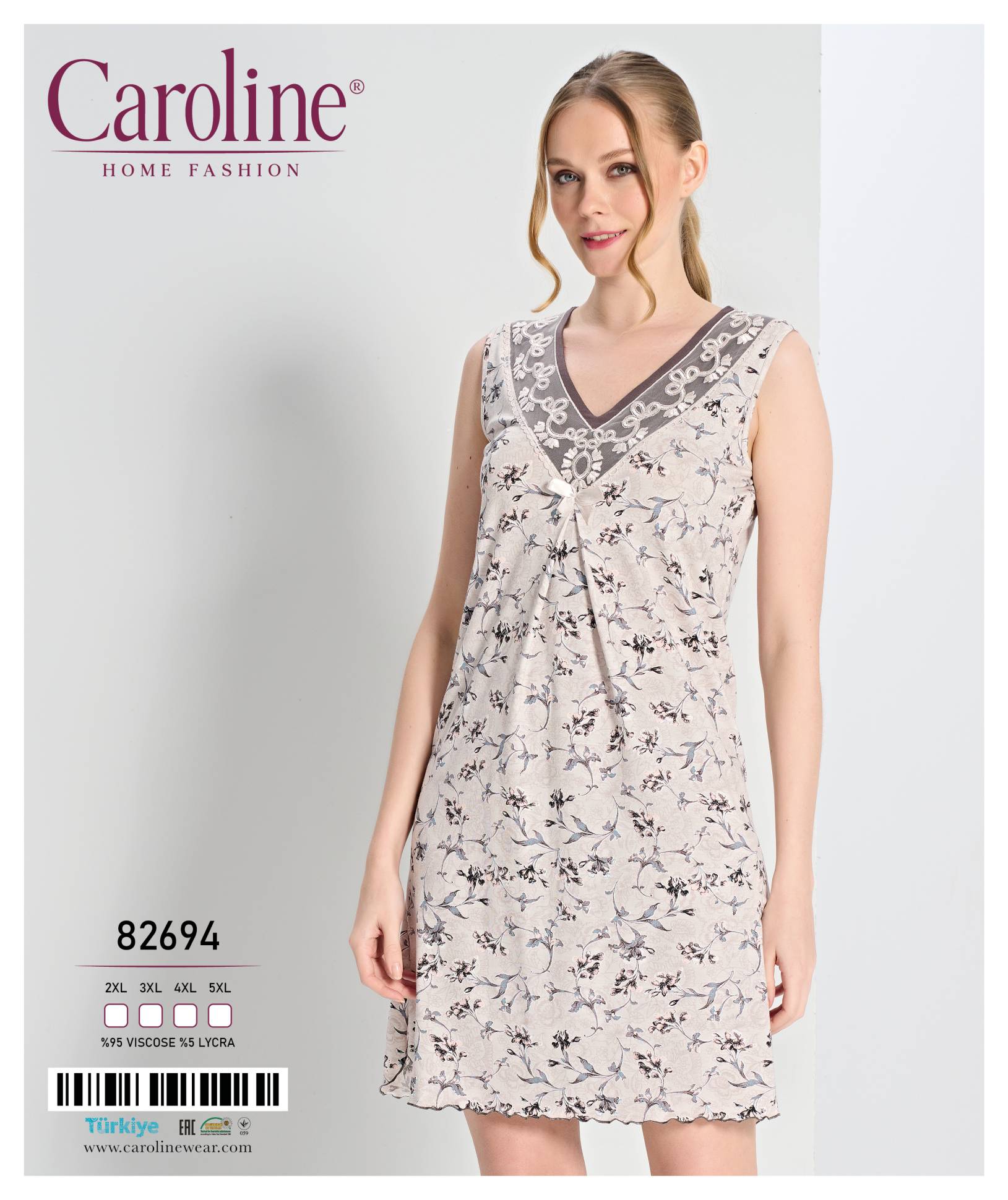 Caroline 82694 ночная рубашка 2XL, 3XL, 4XL, 5XL