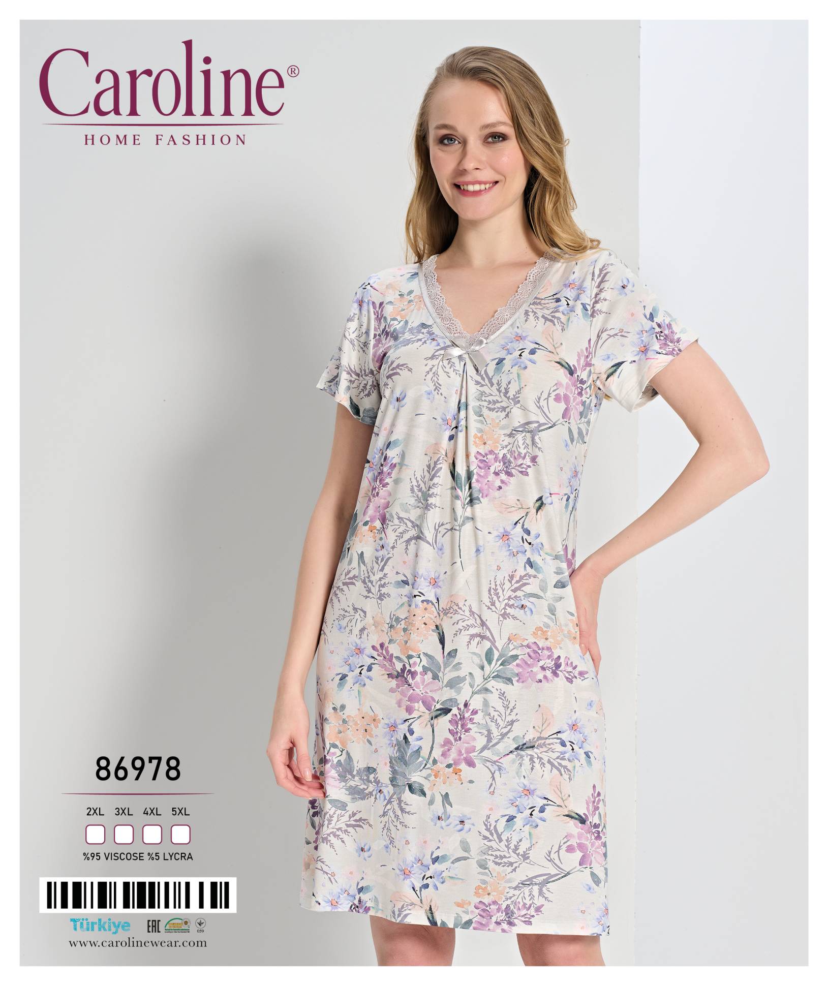 Caroline 86978 ночная рубашка 2XL, 3XL, 4XL, 5XL
