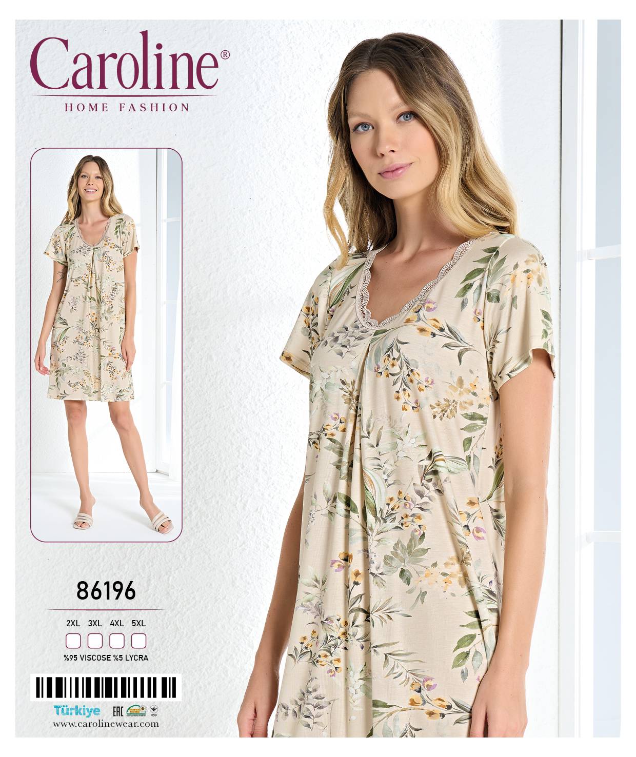 Caroline 86196 ночная рубашка 2XL, 3XL, 4XL, 5XL