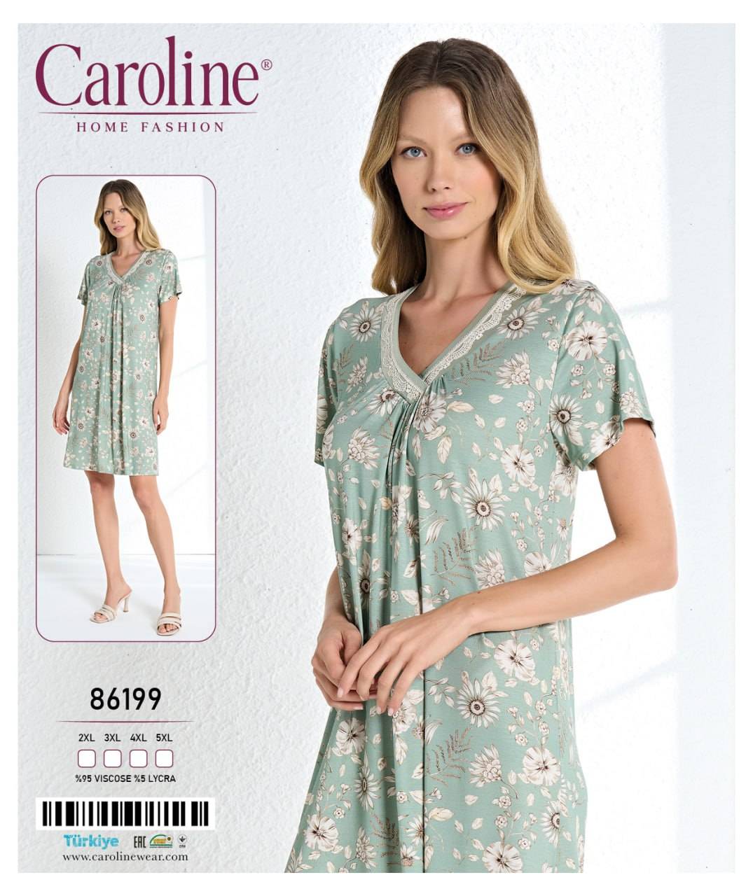 Caroline 86199 ночная рубашка 2XL, 3XL, 4XL, 5XL
