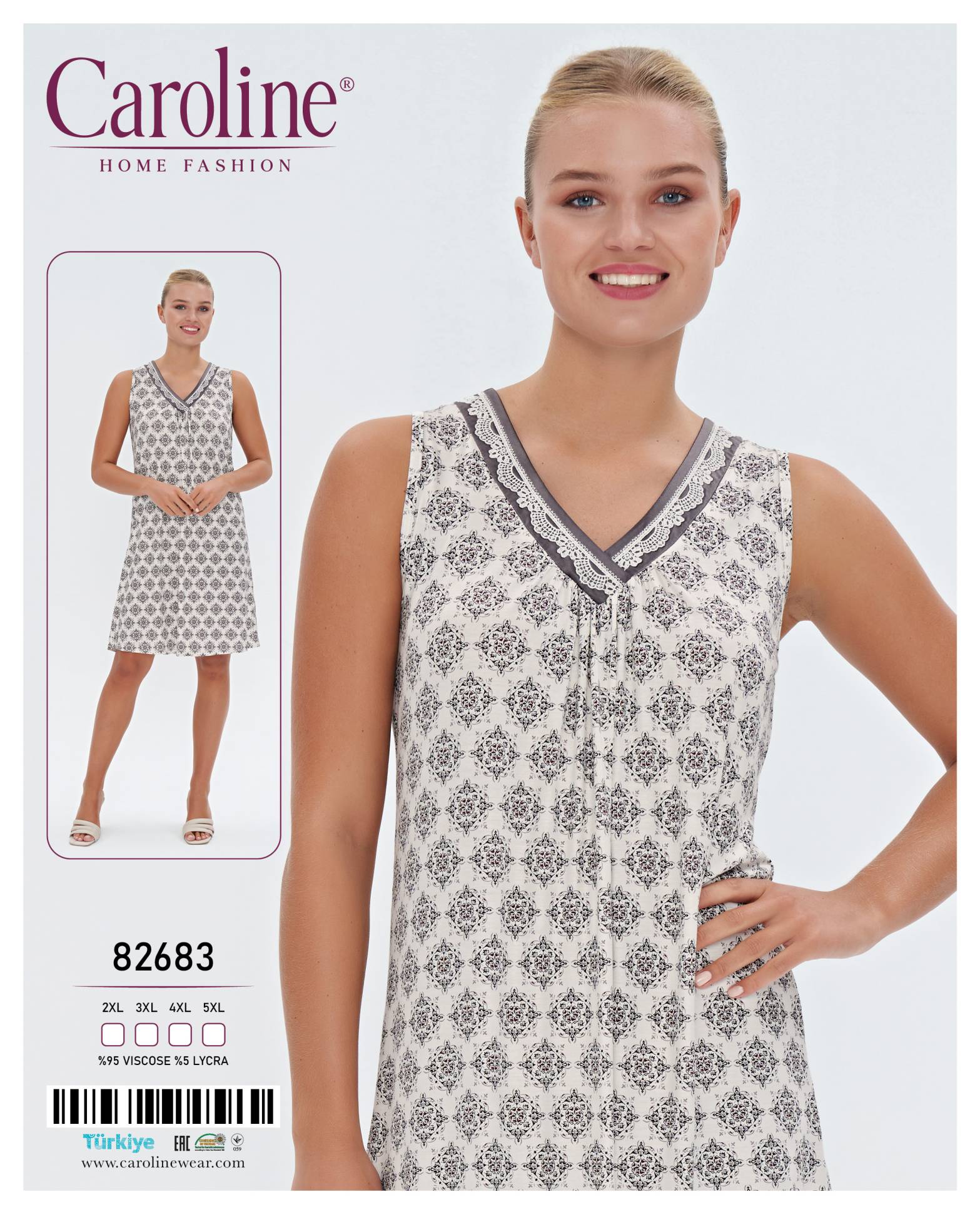 Caroline 82683 ночная рубашка 2XL, 3XL, 4XL, 5XL