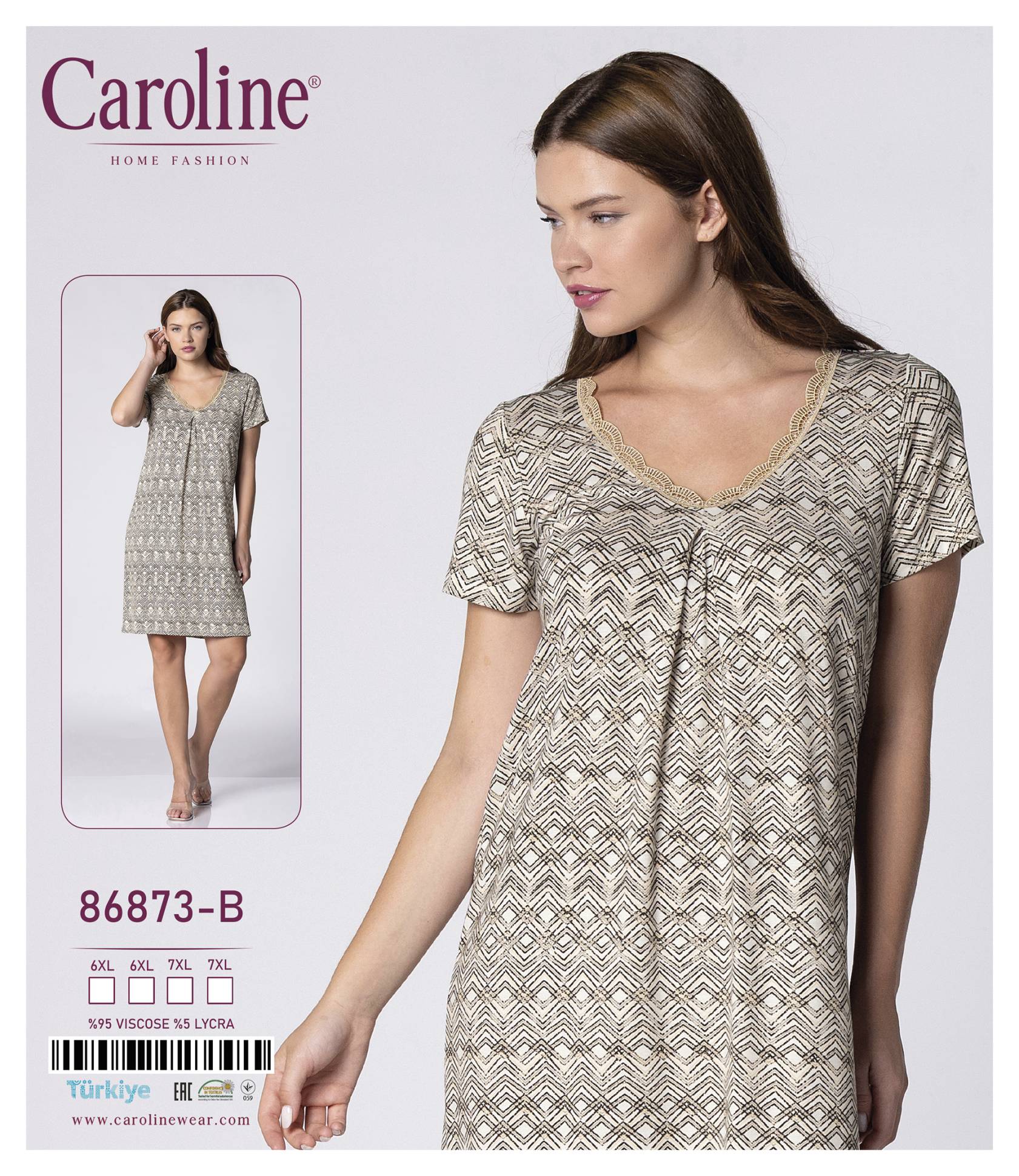 Caroline 86873-B ночная рубашка 6XL, 7XL
