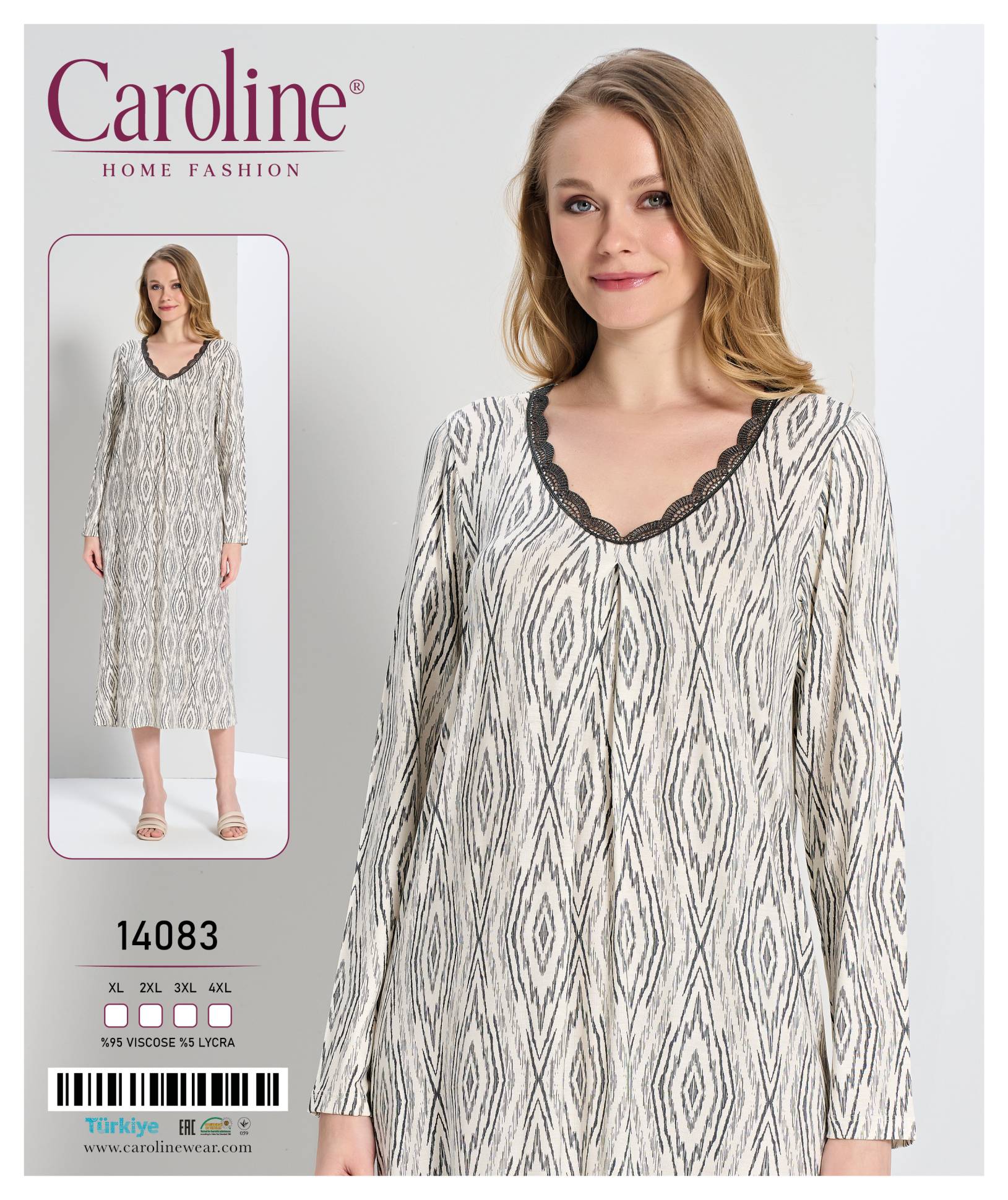 Caroline 14083 ночная рубашка XL, 2XL, 3XL