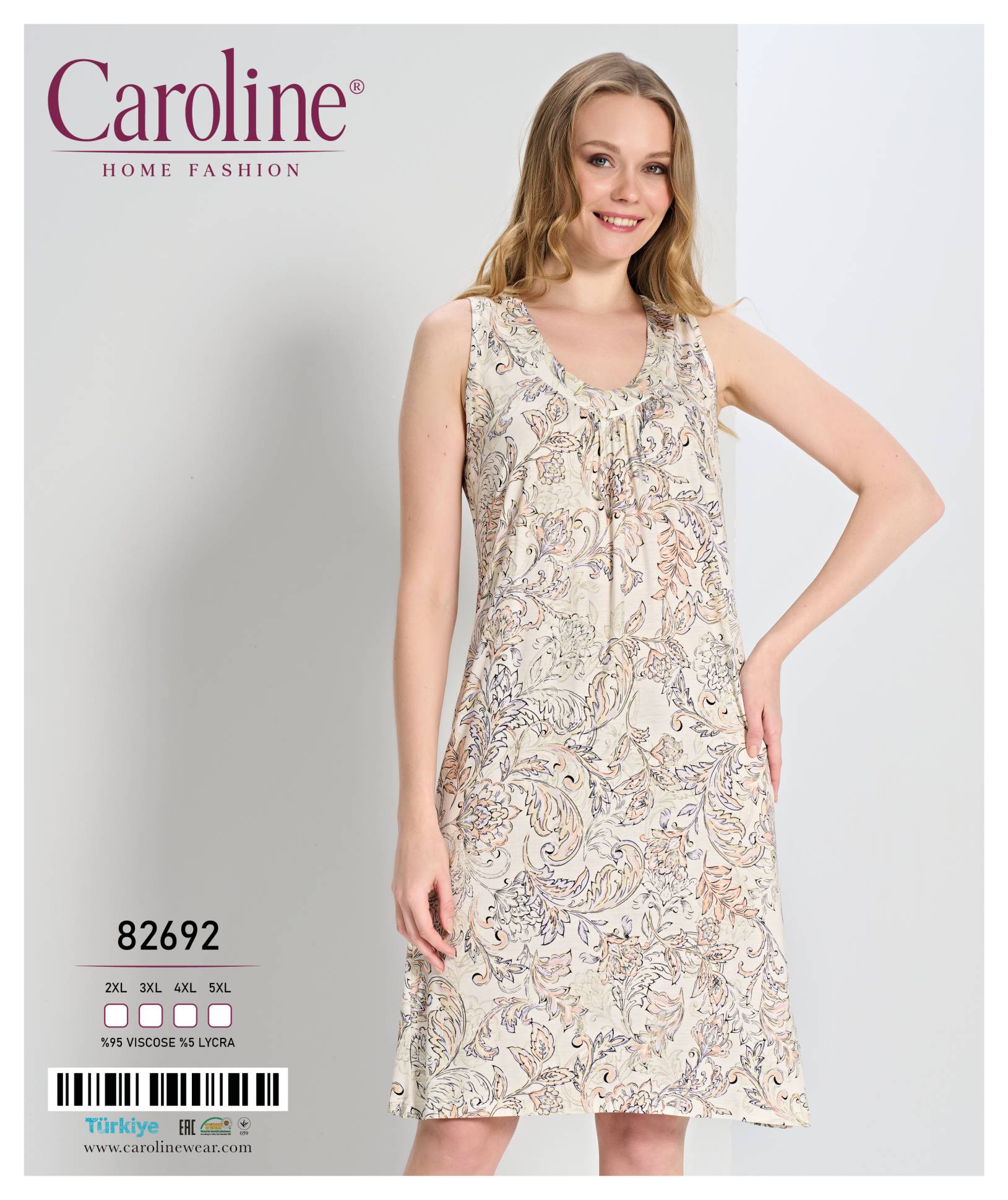 Caroline 82692 ночная рубашка 2XL, 3XL, 4XL, 5XL