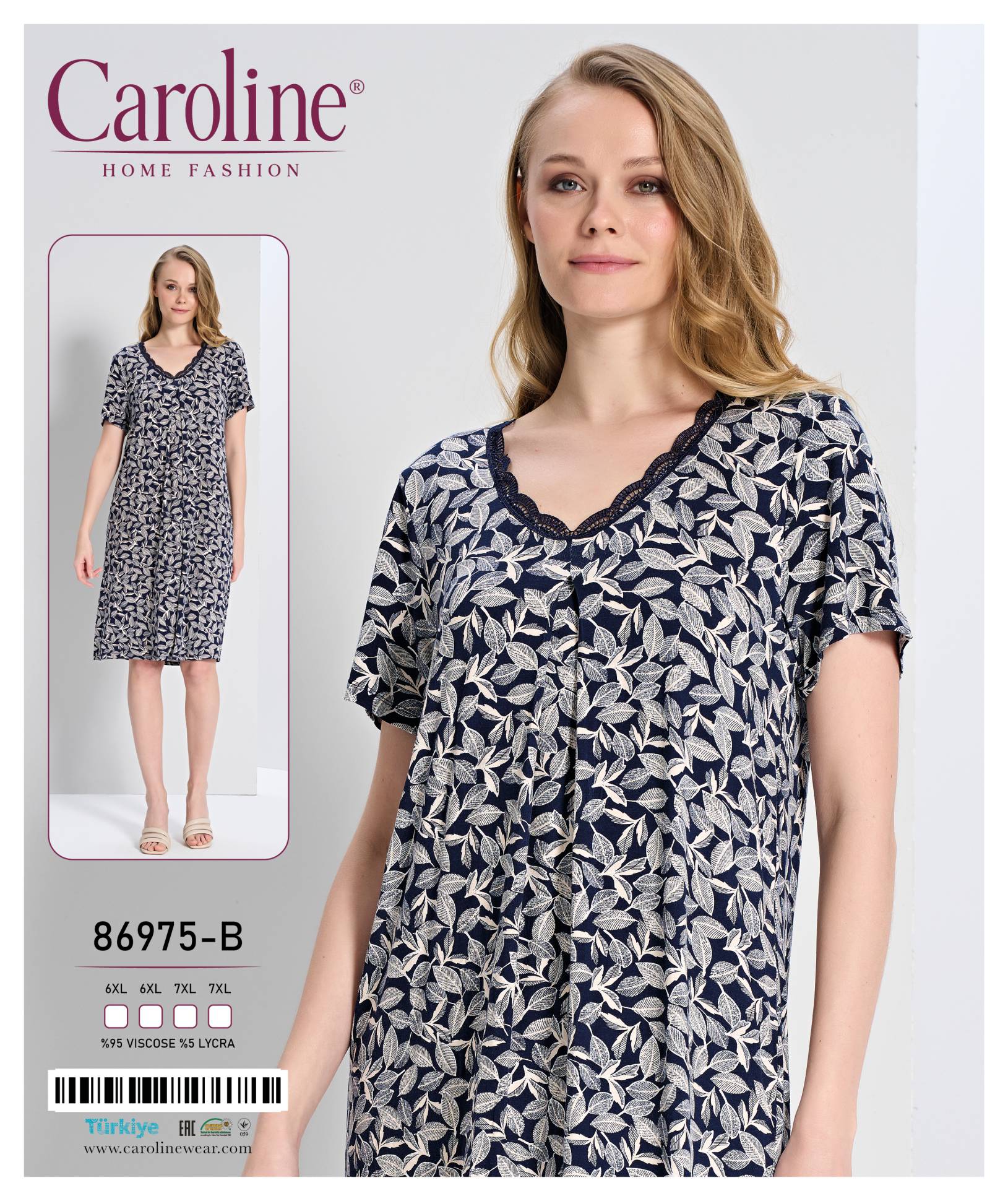 Caroline 86975-B ночная рубашка 6XL, 7XL