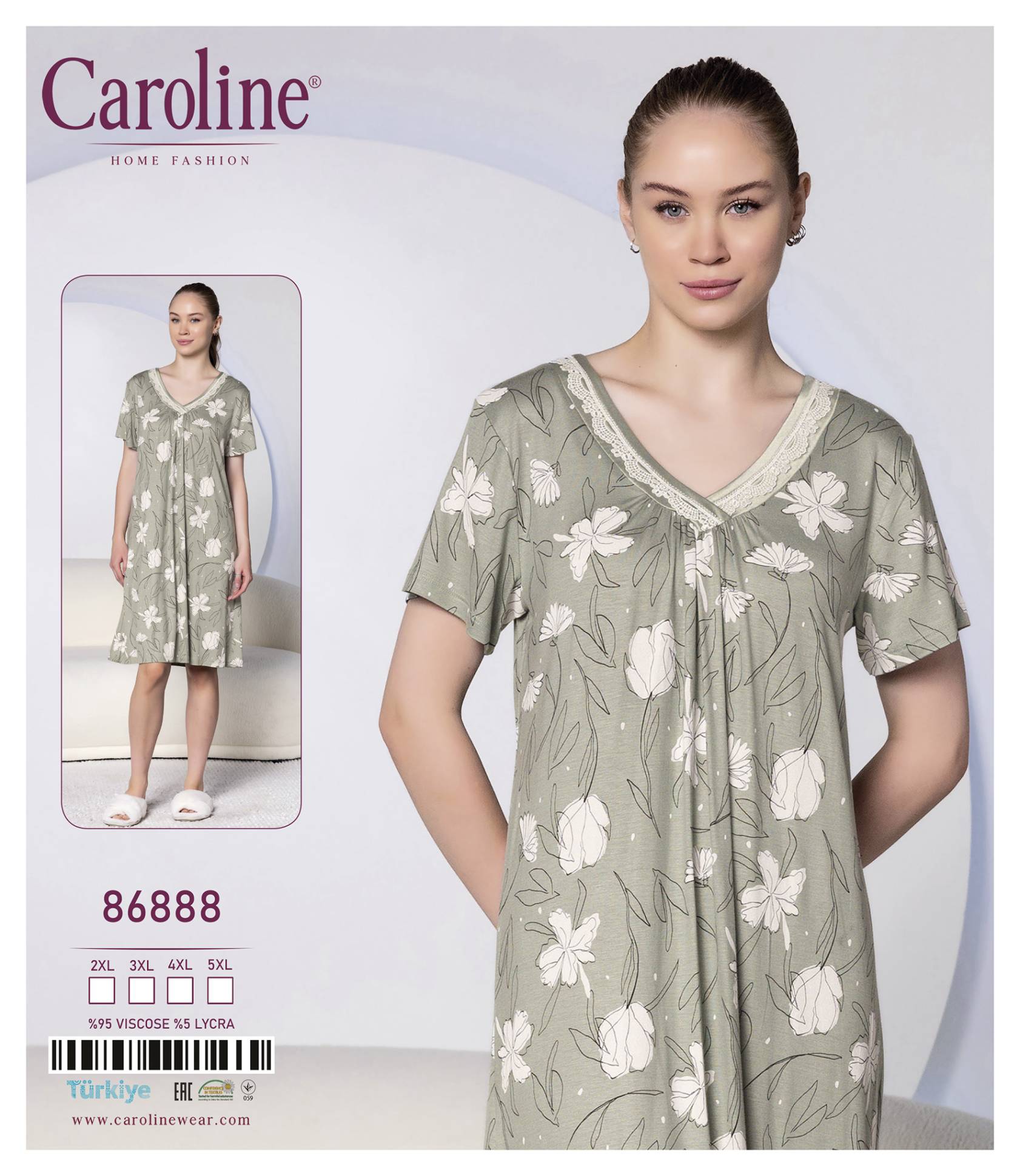 Caroline 86888 ночная рубашка 4XL