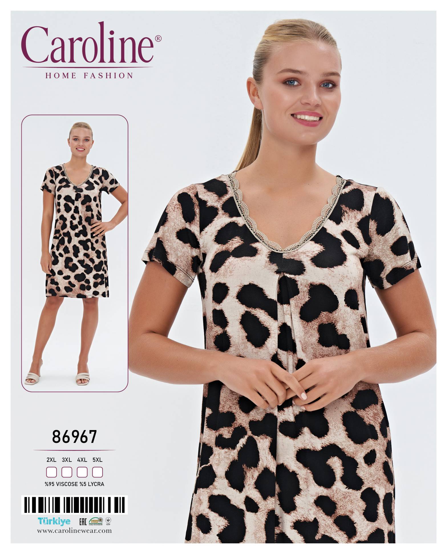 Caroline 86967 ночная рубашка 5XL