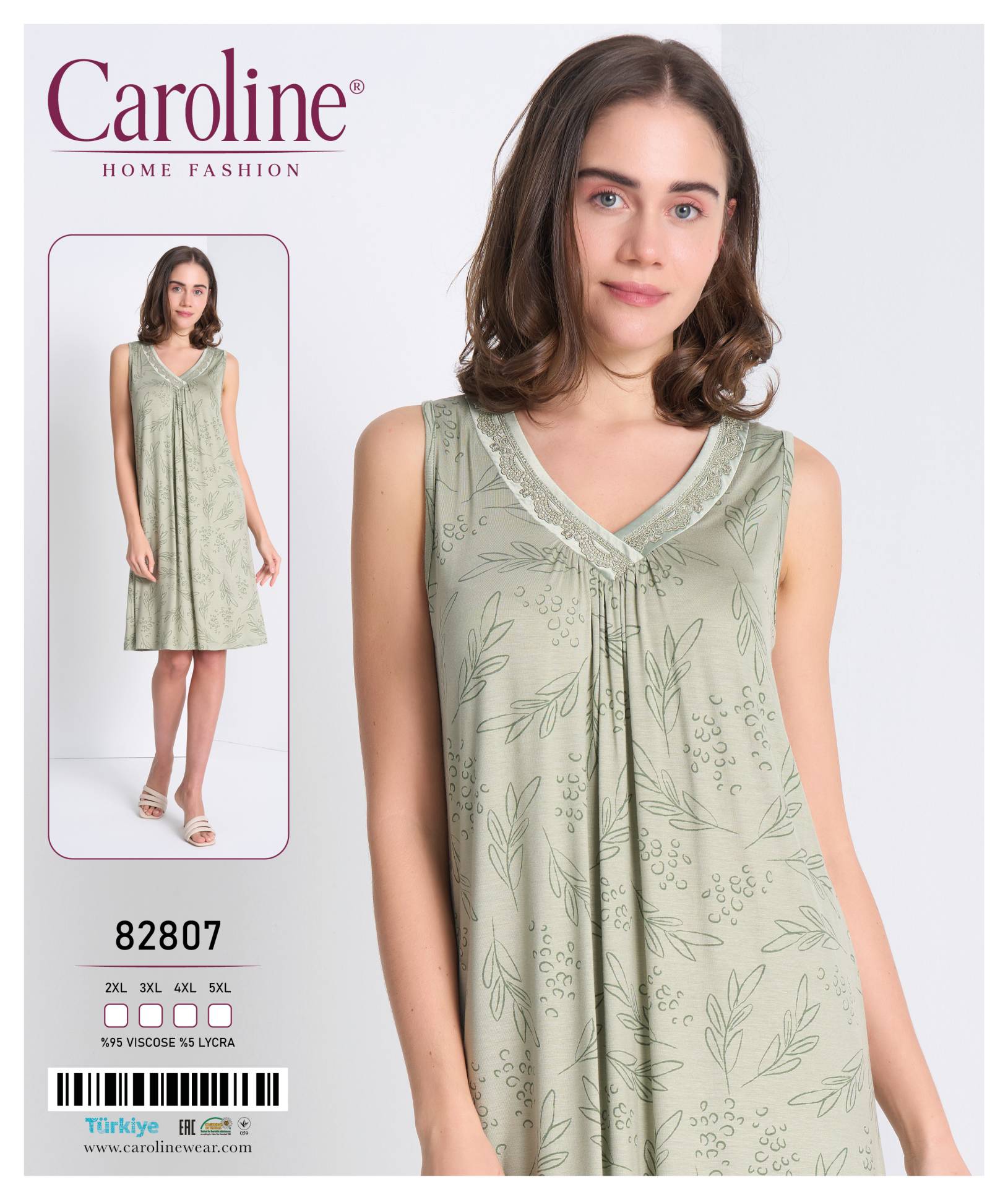 Caroline 82807 ночная рубашка 5XL
