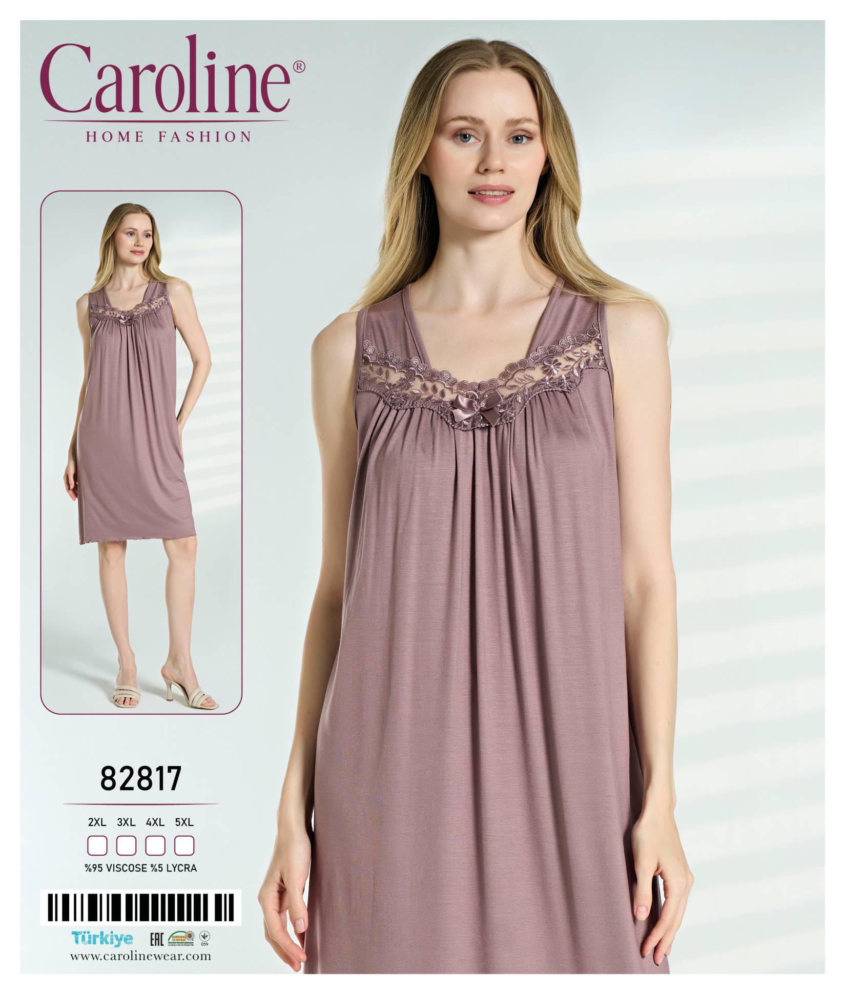 Caroline 82817 ночная рубашка 4XL, 5XL