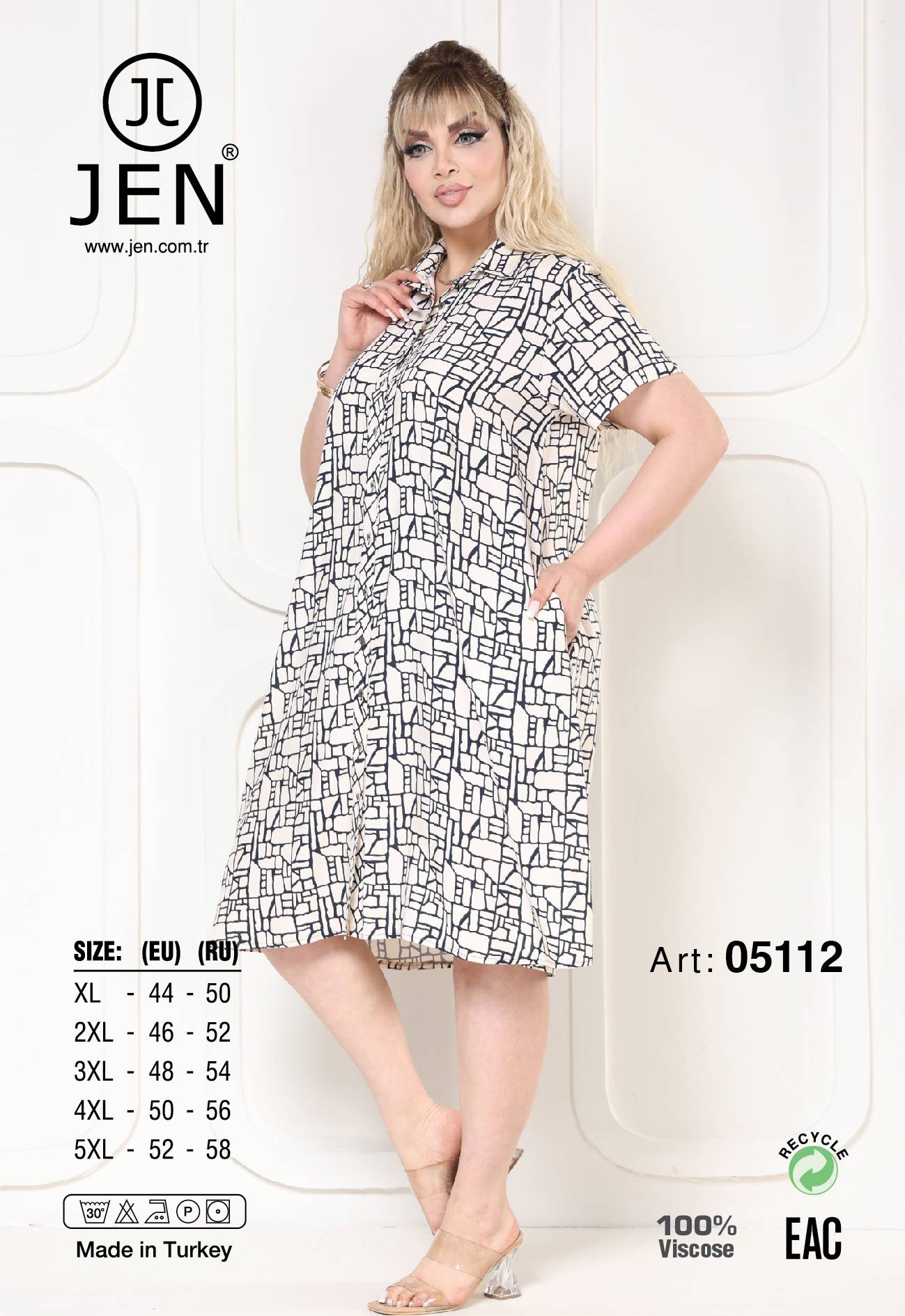 Jen 05112 халат XL, 3XL, 4XL, 5XL